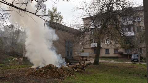 В Дружковке продолжают жечь листву