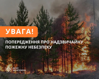 Рятувальники попереджають про пожежну небезпеку на Донеччині