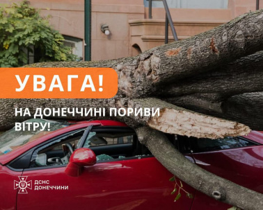 Погіршення погодних умов: пориви вітру на Донеччині! Погіршення погодних умов: пориви вітру на Донеччині!