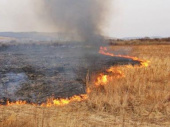 Вчера в п. Райское горела сухая трава на территории 1,5 гектара