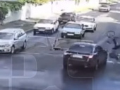 Автомобиль сбил велосипедиста в Славянске — видео