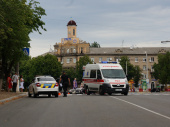 В центре Дружковки в ДТП пострадал мотоциклист (фото, видео)