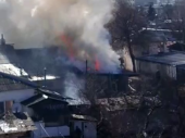 В Дружковке прямо сейчас горит здание – видео 