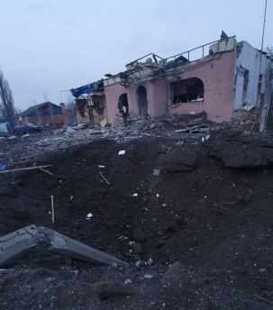 В Дружковке в результате обстрела разрушено здание кафе «Аджария» 
