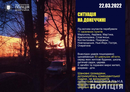 Какие города Донецкой области подверглись обстрелам за прошедшие сутки?