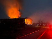 Два ракетних удари по Дружківці: горить Льодова арена