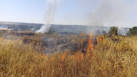 Спасатели в воскресенье три раза выезжали на возгорание сухой травы