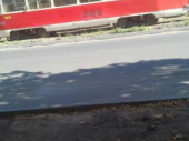 В Дружковке у трамвая отвалился токосниматель (Видео)