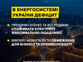 В Україні ввечері можуть ввести обмеження електроенергії 